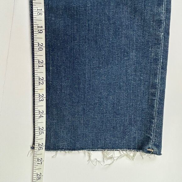 Hudson Noa Jeans Medium Blue Denim Raw Hem High Rise Straight Ankle Cotton 26 - Picture 7 of 12